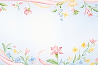 Painting of colorful Ribbon flowers border backgrounds pattern fragility.