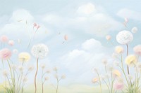 Painting of Dandelion border dandelion backgrounds outdoors.