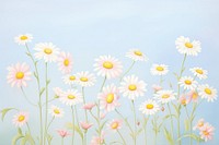 Painting of daisy border backgrounds outdoors blossom.
