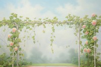 Painting of Ivy border outdoors nature flower.
