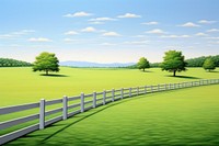 Painting of kentucky bluegrass border landscape grassland outdoors.