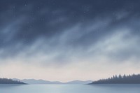 Painting of night sky border landscape outdoors nature.