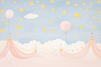 Painting of night sky border backgrounds balloon transportation.
