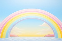 Painting of rainbow border backgrounds outdoors nature.