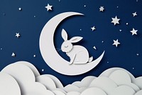 Moon with rabbit nature mammal night.