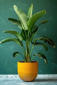 Photo of a large plant in a pot leaf wall houseplant.