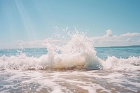 Large wave sea splashing outdoors.