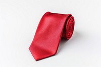 Tie necktie red white background.