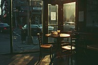 Street coffee restaurant furniture outdoors.