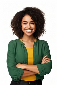 Young cute brazilian woman portrait smiling blouse.