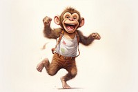 Happy smiling monkey dance portrait mammal animal.