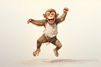 Happy smiling monkey dance animal mammal photo.