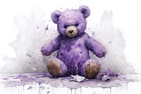 Purple teddy bear drawing toy representation.
