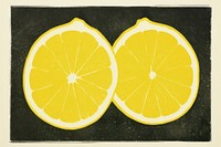 Lemon silkscreen fruit food freshness.
