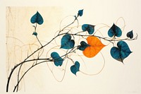 Silkscreen on paper of a ivy painting drawing sketch.