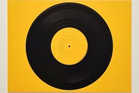 Silkscreen on paper of a Vinyl yellow black yellow background.