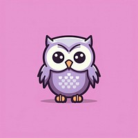 Owl pixel animal purple art.