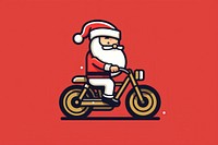 Santa on bicycle pixel motorcycle vehicle wheel.