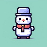 Snowman pixel representation creativity outdoors.