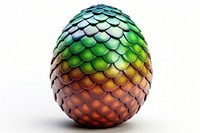 3D pixel art dragon egg sphere white background pineapple.