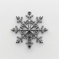 A snowflake brooch white accessories.