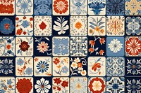 Flowers tiles pattern art arrangement.