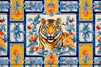 Tiger tiles backgrounds pattern animal.