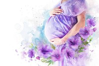 Pregnant mother flower purple petal.