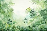 Watercolor of the tropical jungle vegetation outdoors nature.