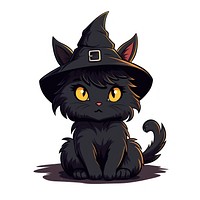 Black cat witch cartoon animal mammal.