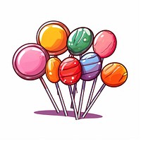 Candies confectionery lollipop cartoon.