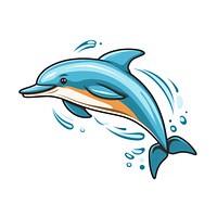 Dolphin jumping from ocean cartoon animal mammal.