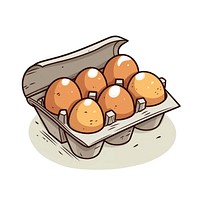 Eggs in packaging cartoon food freshness.