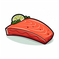 Salmon steak cartoon fruit food.
