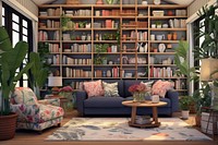 Living room decorative with bookshelves plant architecture bookshelf.