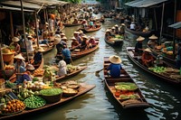 Floating Market market vehicle boat.