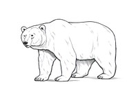 Bear walking sketch wildlife drawing.