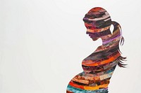 Pregnant mother art adult white background.
