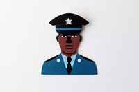 Black man police adult art representation.