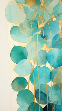 Turquiose eucalyptus abstract shape turquoise pattern art.
