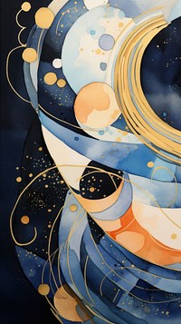 Zodiac sign abstract shape painting pattern art.