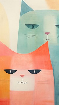Cate cat pastel painting art representation.