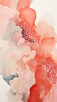 Coral abstract shape pattern plant art.