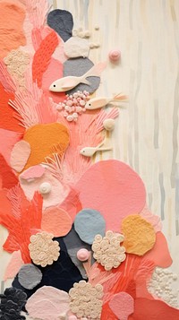 Coral and fish painting palette pattern.