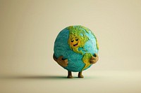 Globe character cartoon sphere planet.