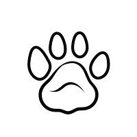 Dog paw sketch line monochrome.