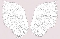 Angel wings cartoon drawing line.