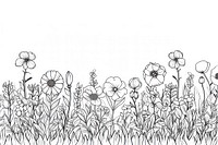 Flower border sketch backgrounds drawing.