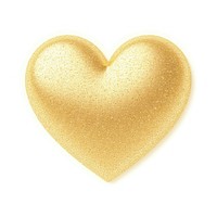 Golden heart icon shape white background celebration.