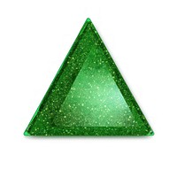 Green triangle icon gemstone glitter jewelry.
